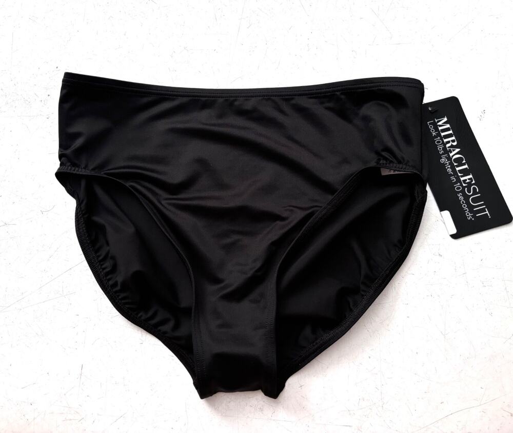 Miraclesuit Bikini Swim Bottom Solid Black Nwt High Rise Nwt 6516601